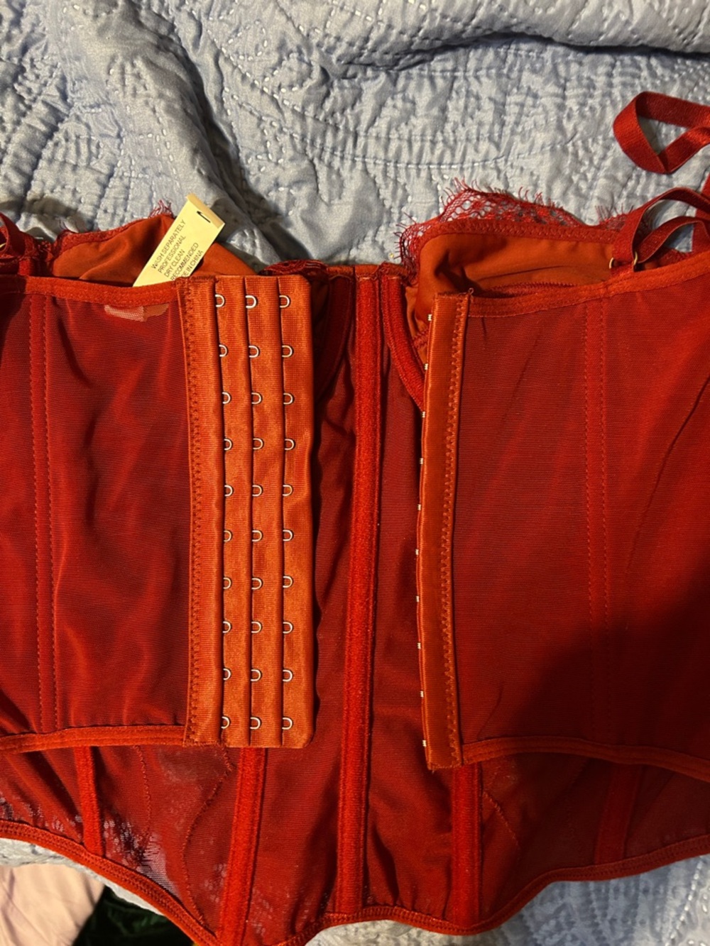 Red Lace Bustier Top - Picture 2 of 2